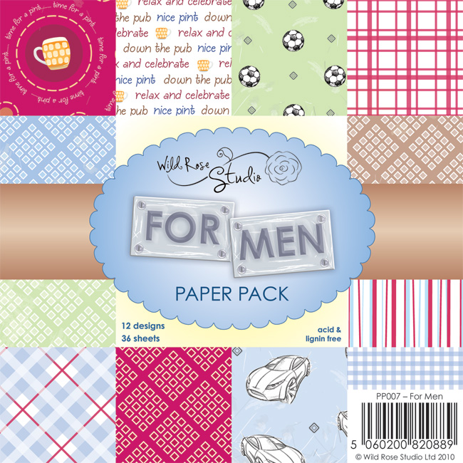 Набір паперу For Men 15х15 см 12 аркушів від Wild Rose Studio