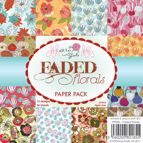 Набір паперу Faded Florals 15х15 см 12 аркушів від Wild Rose Studio