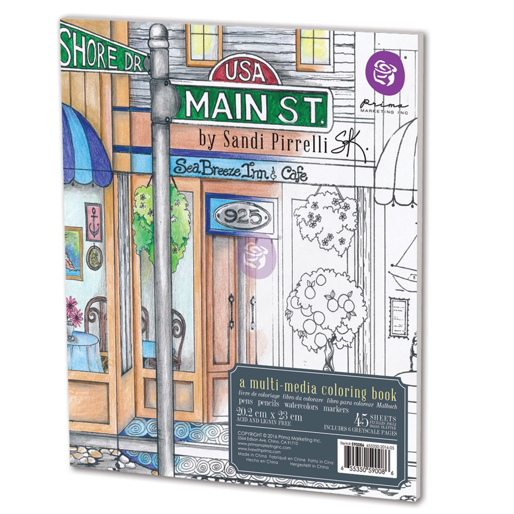 Книга микс-медиа для раскрашивания SP Coloring Book - Main Street, 20х23 см Prima