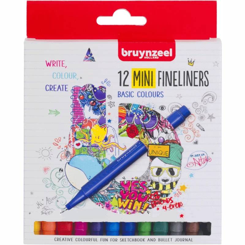 Набір лінерів Fineliner Mini, 12кол., Bruynzeel