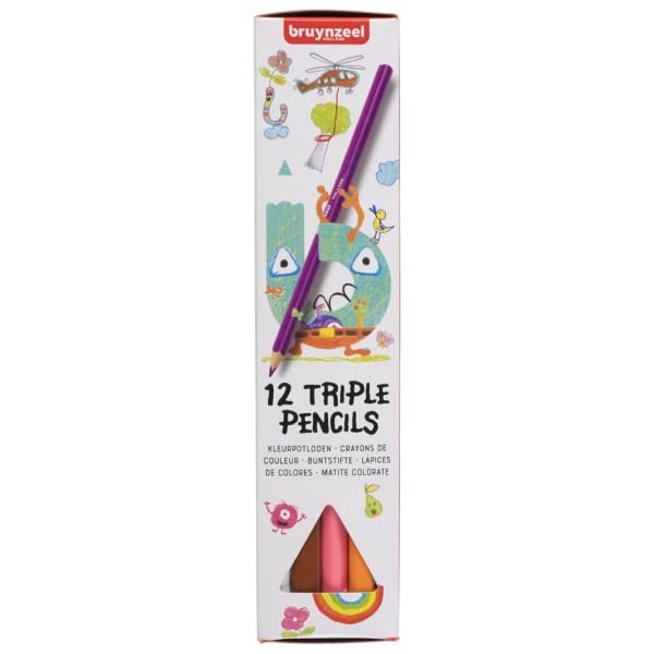 Набір дитячих тригранних олівців Triple, 12кол, Bruynzeel