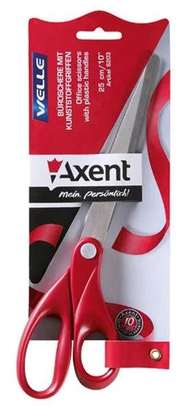 Ножницы Axent, Welle, 25 см, красная ручка