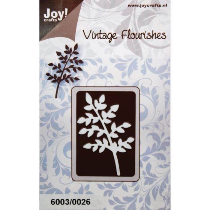 Нож для тиснения и вырезания Vintage Flourishes - Small Leaves/Branch, размер 6,5х4,5 см от Joy! Cra