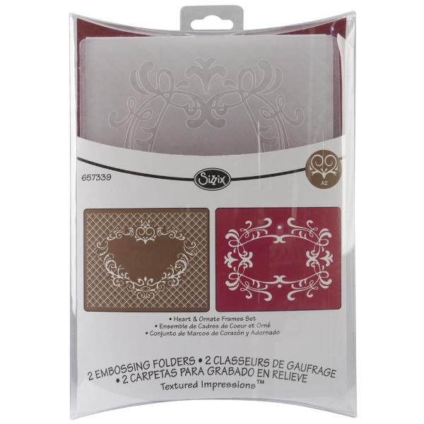 Папки для тиснения Frames Heart/Ornate от Sizzix