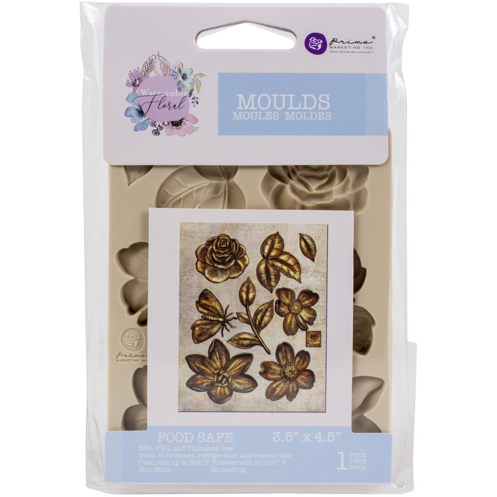 Силиконовый молд, Watercolor Floral, 1 шт, 9х11 см, Prima