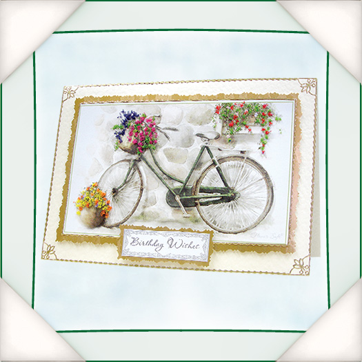 Открытка Country Toppers - Bike для украшения цветочным миксом Flower Soft
