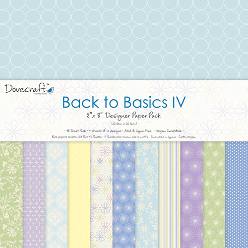 Набор бумаги Back to Basics IV 20x20 12 листов, Dovecraft