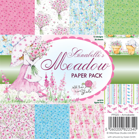 Набор бумаги Annabelle's Meadow 15х15 см 12 листов от Wild Rose Studio