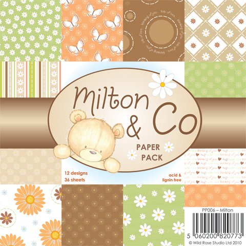 Набір паперу Milton 15х15 см 12 аркушів від Wild Rose Studio