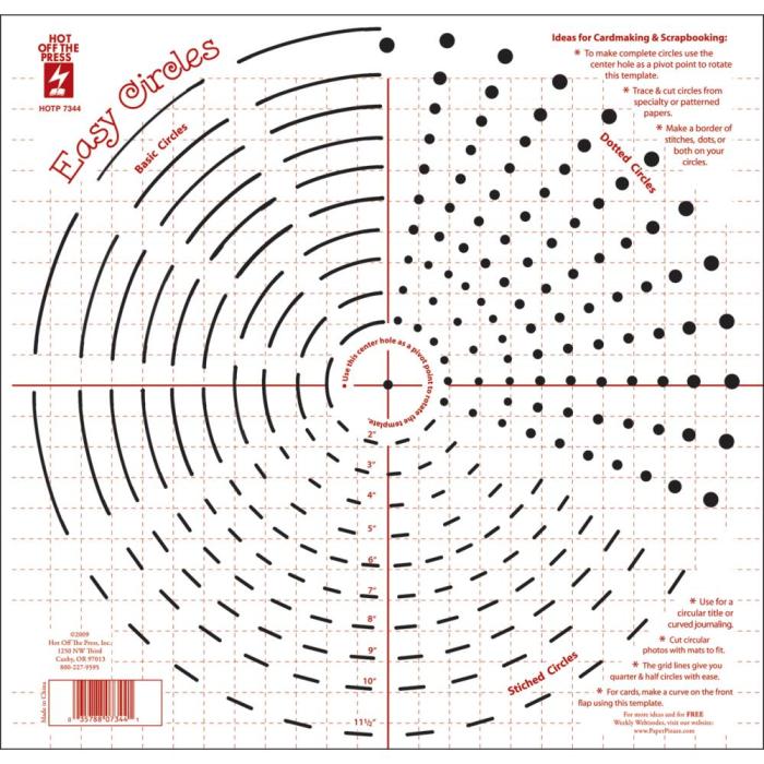 Пластиковий трафарет Easy Circles, 30х30 см від Hot Off The Press