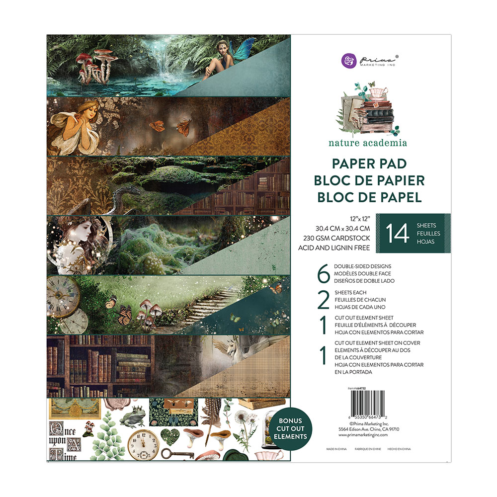 Набір скраппаперу, Nature Academia, 14 аркушів, 30х30 см, Prima