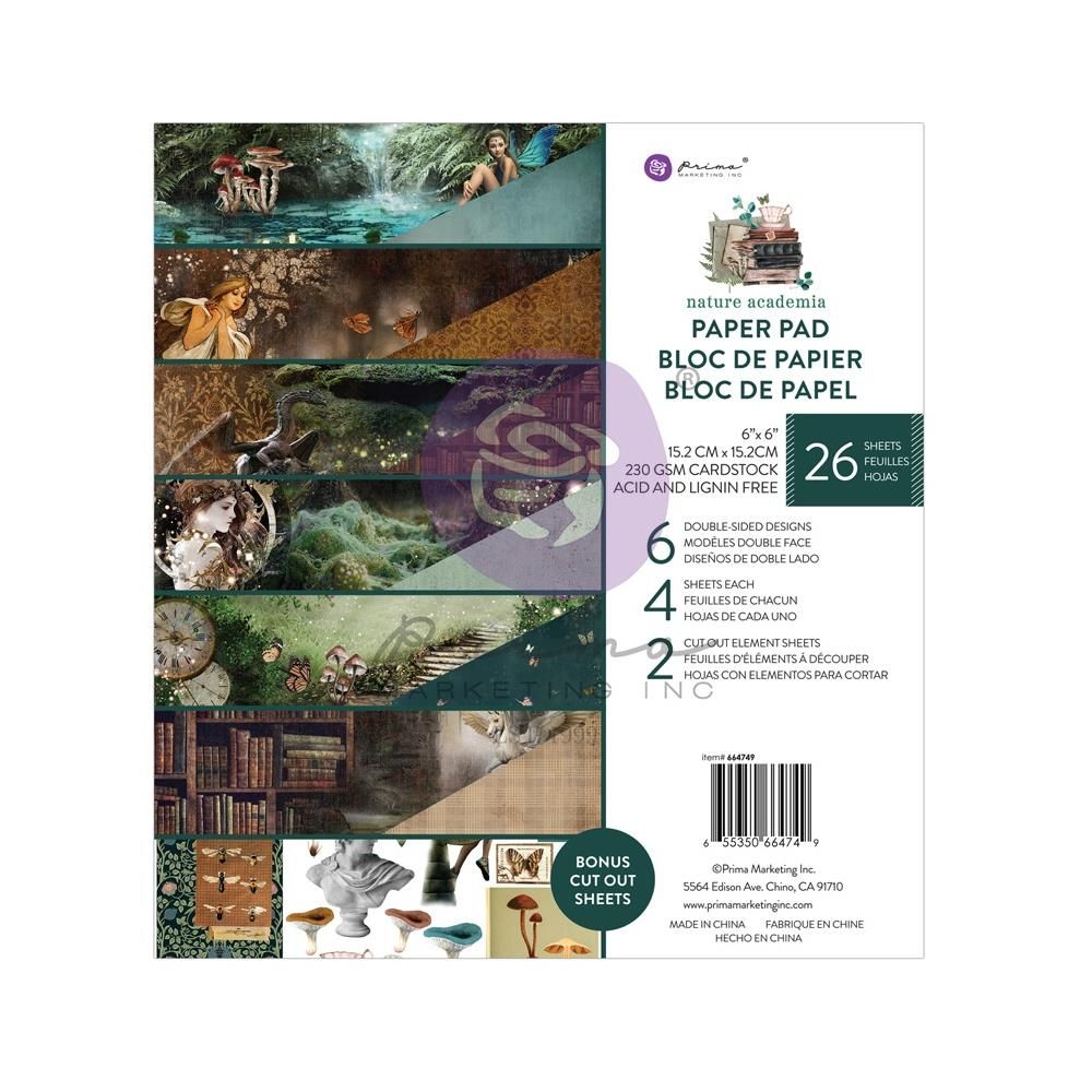Набір скраппаперу, Nature Academia, 26 аркушів, 15х15 см, Prima