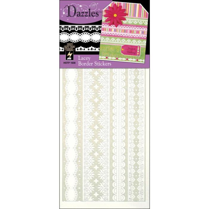 Набір наклейок Lacy Border White від компанії Hot Of The Press, 23х10 см