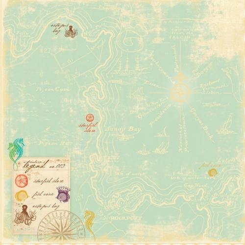 Двусторонняя бумага для скрапбукинга A Seahorse's Legend 30х30 см от Webster's Pages