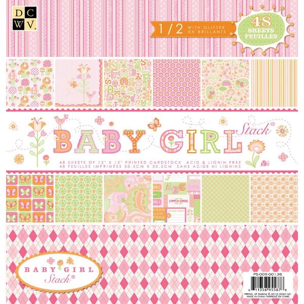 Набор бумаги для скрапбукинга Baby Girl 2, 30х30 см 24 листа от DCWV