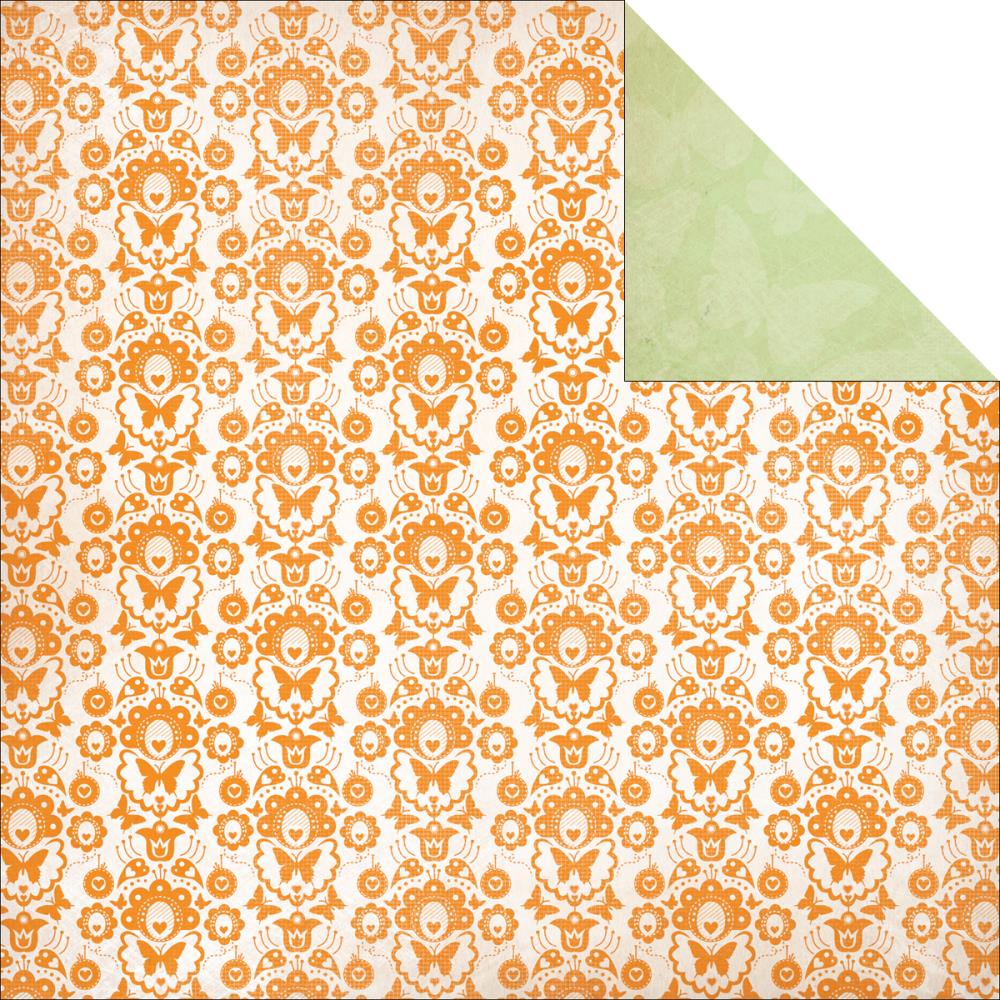 Двосторонній папір для скрапбукінгу Orange Pop 30х30 см від Kaisercraft