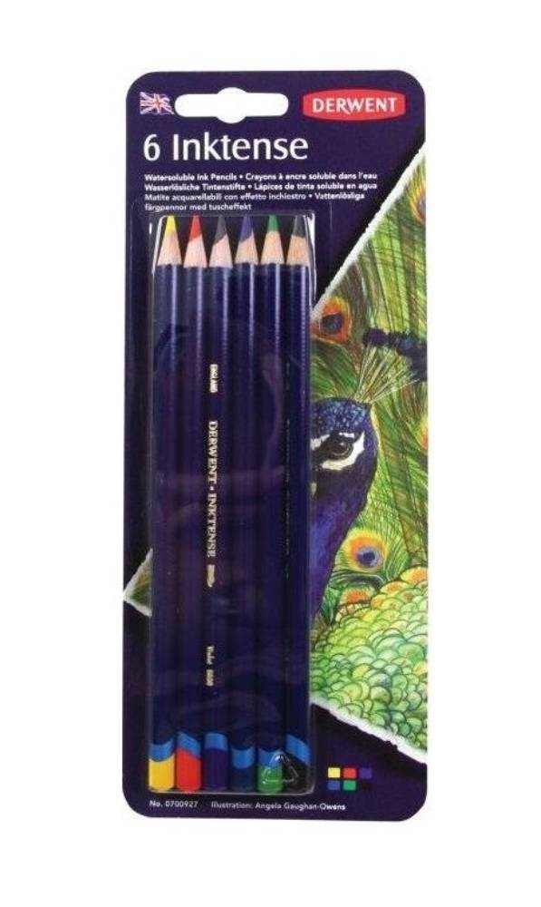 Набір чорнильних олівців Inktense, 6 кольорів, в блістері, Derwent