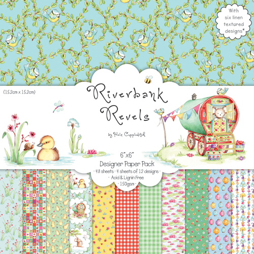Набор бумаги Riverbank Revels 15х15 см 12 листов от Helz Cuppleditch