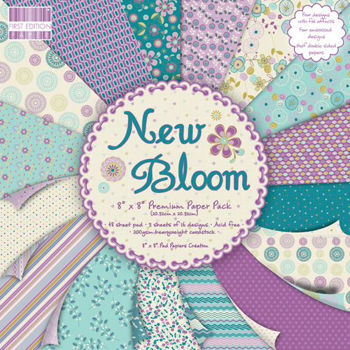 Набір паперу New Bloom 20х20 см 16 аркушів від First Edition