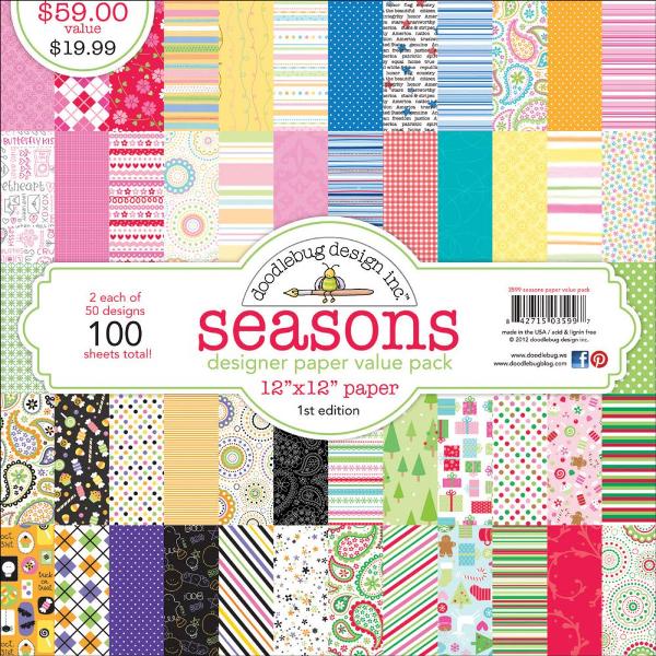 Набір паперу Seasons 30х30 см 50 аркушів від Doodlebug