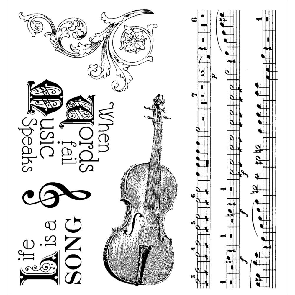 Набор резиновых штампов Musically Inclined, 6 шт, Darcie's