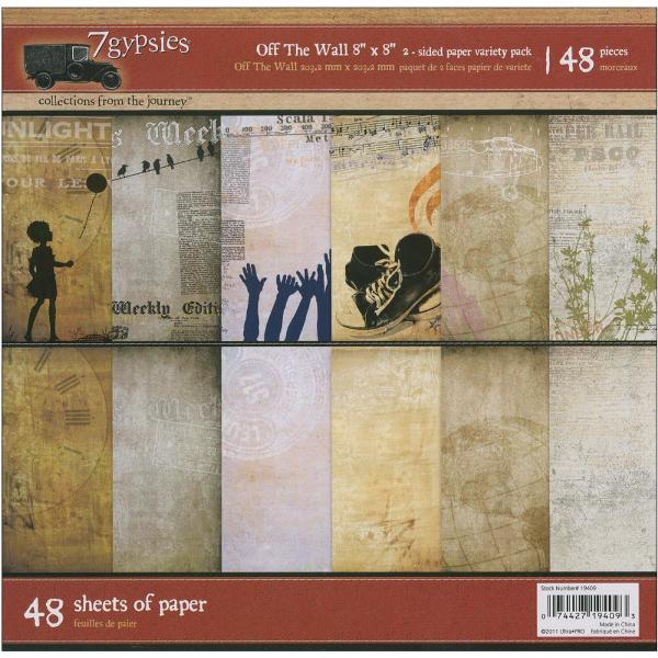 Набір паперу Off The Wall 20х20 см, 12 аркушів від 7Gypsies