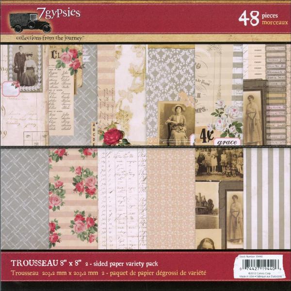 Набір паперу Trousseau 20х20 см, 12 аркушів від 7Gypsies