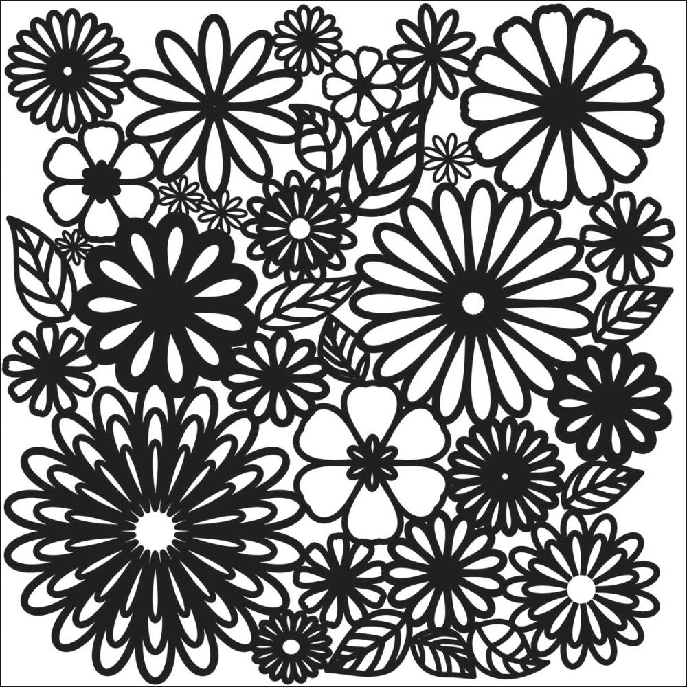 Трафарет Flower Frenzy, 15х15 см від Crafter's Workshop