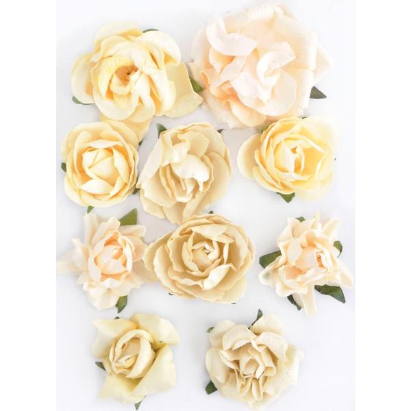 Набор розочек кремового цвета Buttercream, 10 шт от Kaisercraft