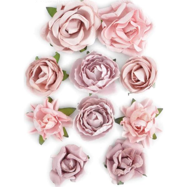 Набір трояндочок попелястого рожевого кольору Dusty Pink, 10 шт від Kaisercraft