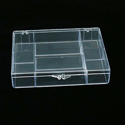 Пластиковий прямокутний контейнер для зберігання дрібниць, 12х9х2,3 см