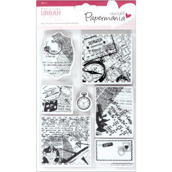 Набор резиновых штампов Travel Print, Papermania, 7 шт