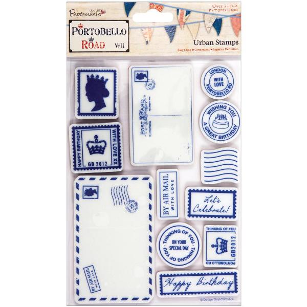 Набор резиновых штампов Postage, Papermania, 12 шт