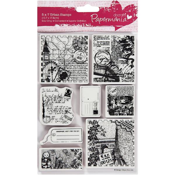 Набір гумових штампів Bookprint With Pocket Watch, Papermania, 8 шт