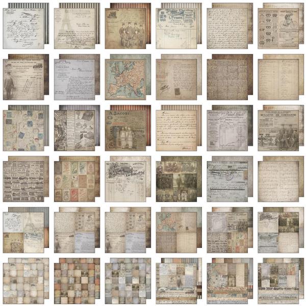 Набір двостороннього паперу French Industrial 30х30 см 36 аркушів від Tim Holtz