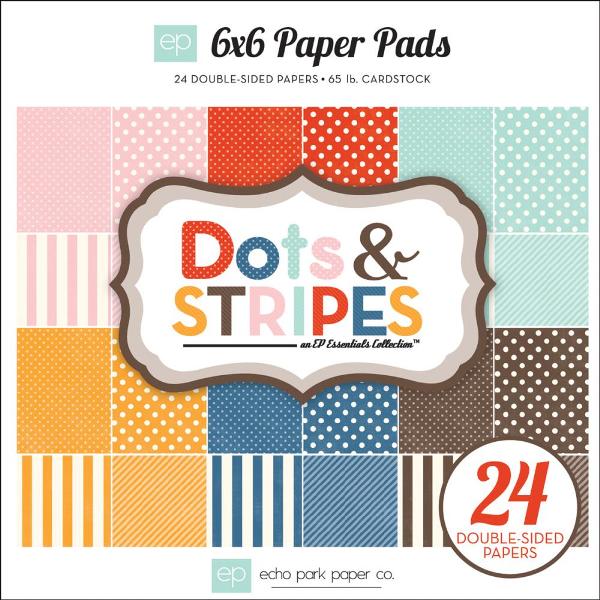 Набір двостороннього паперу Dots & Stripes Homefront 15х15 см 12 аркушів від Echo Park