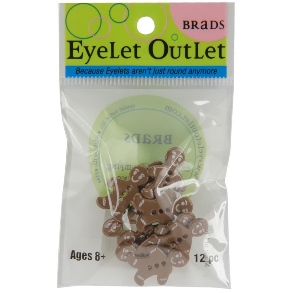 Набір брадс Gingerbread Boy від Eyelet Outlet, 12 шт