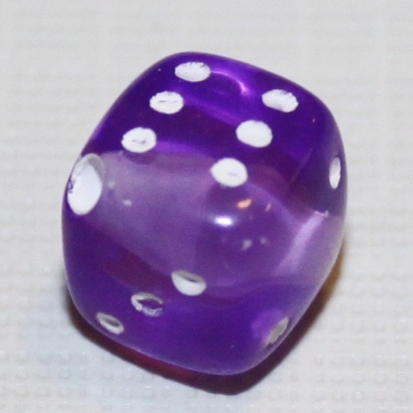Акрилова намистина "Кубик" фіолетового кольору, 5 шт