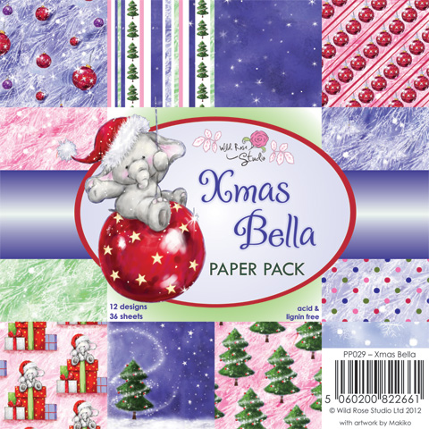 Набір паперу X-mas Bella 15х15 см 12 аркушів від Wild Rose Studio