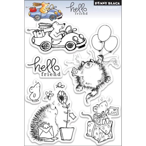 Набір акрилових штампів Hello Friend 19х13 см, Penny Black