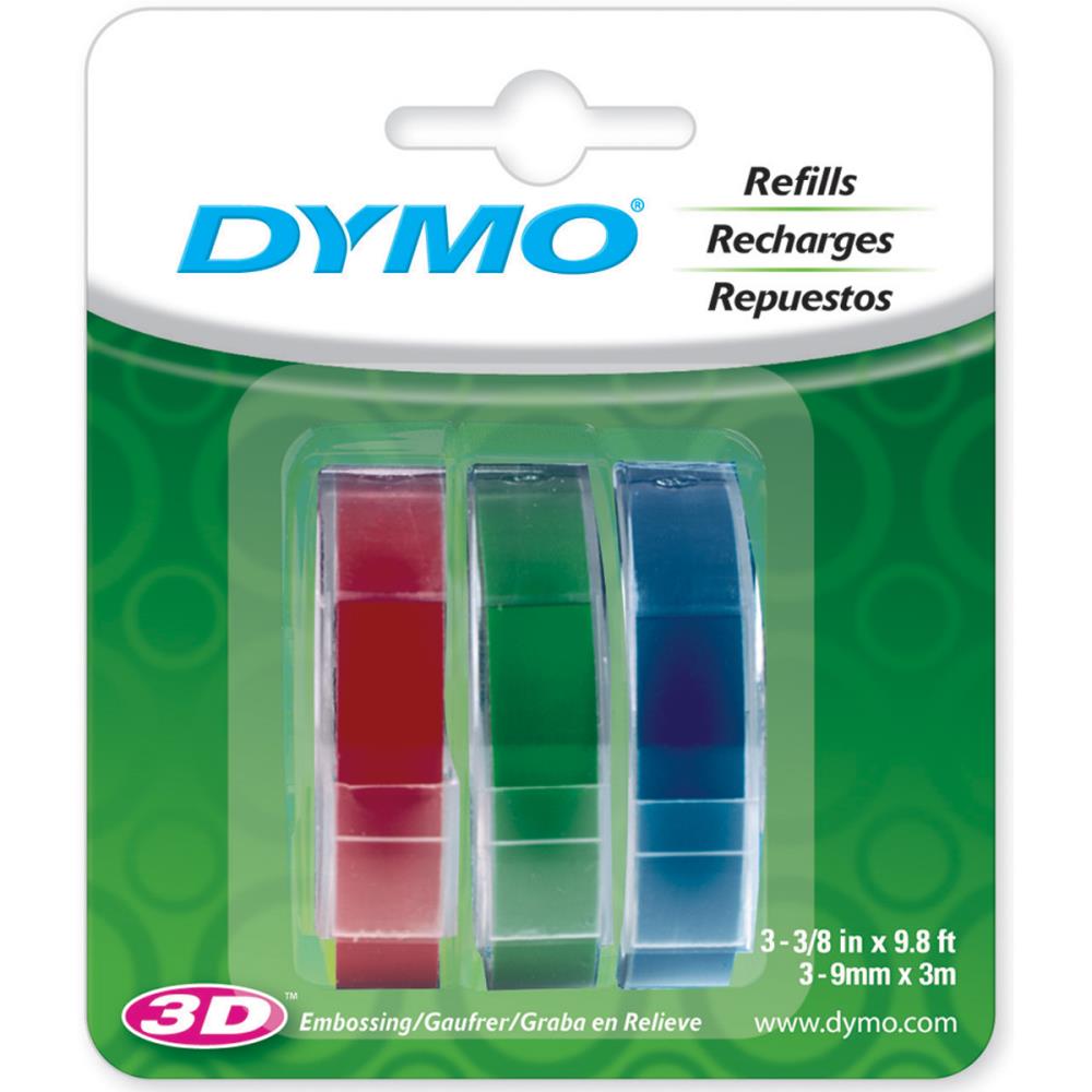 Набір стрічок різних кольорів для ручного принтера Dymo Omega, 9 мм х 2,7 м, 3 шт