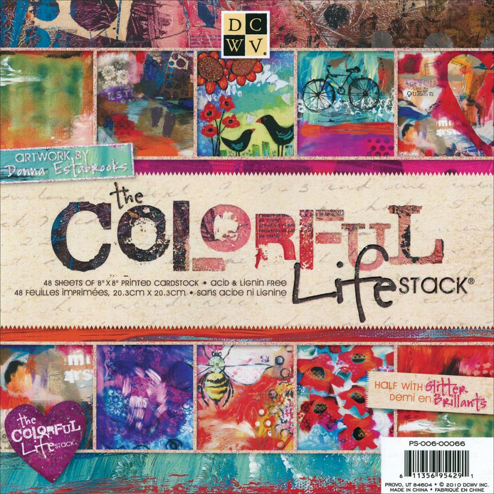 Набір паперу Colorful Lifestack 20х20 см 24 листа від DCWV