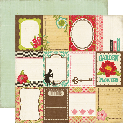Двосторонній папір Journaling Cards Garden Flowers 30х30 см від компанії Echo Park