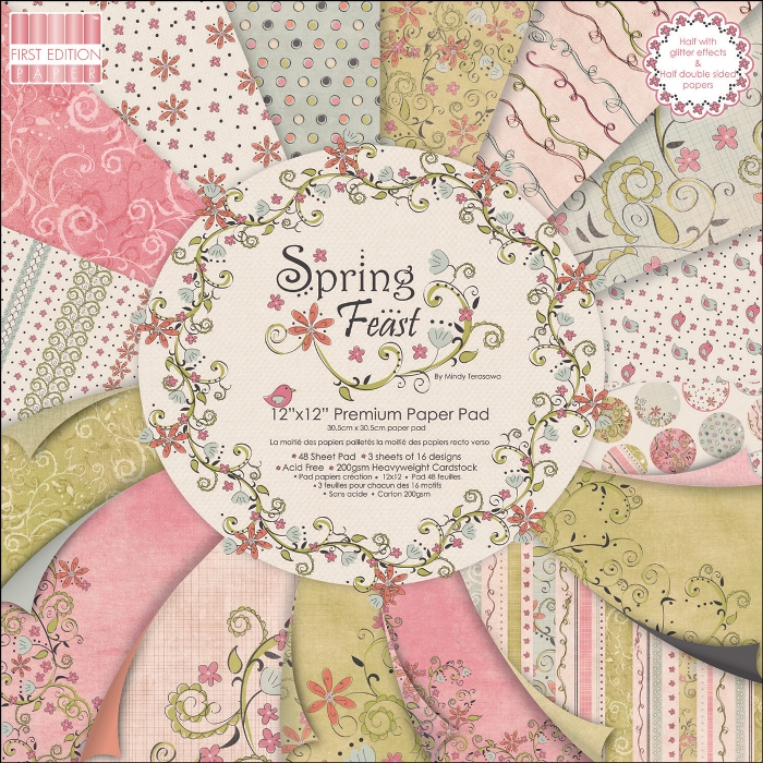 Набір паперу Spring Feast 30х30 см 16 аркушів від компанії First Edition