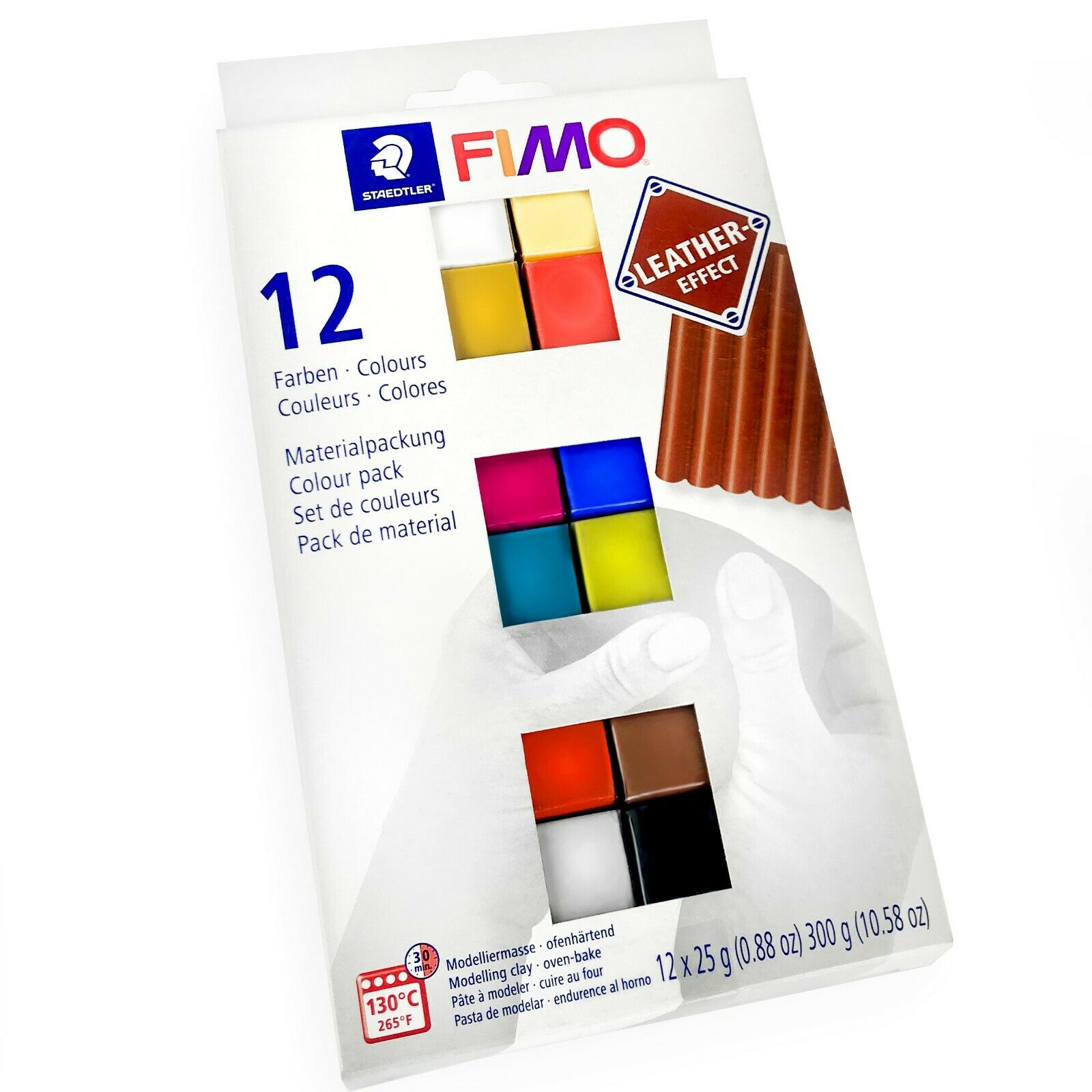 Набор пластики Leather-effect Colours, 12х25гр, Fimo