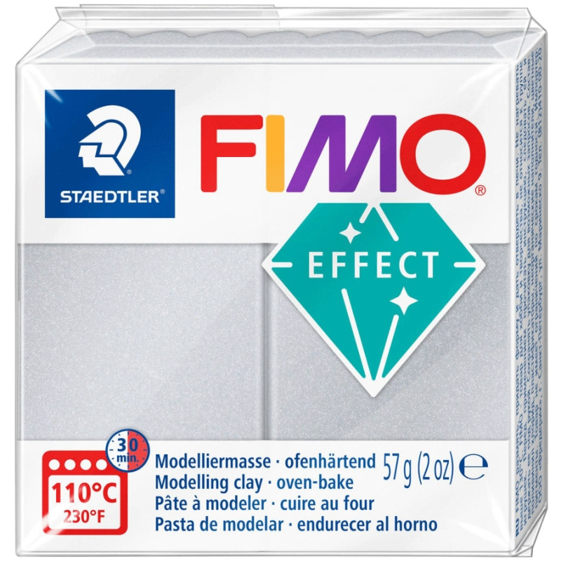 Пластика Effect, Срібна перламутрова, 57 г, Fimo