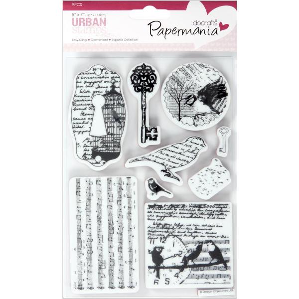 Набор резиновых штампов Bird Print, Papermania, 9 шт