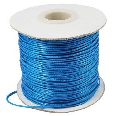 Вощеный шнур ярко-голубого цвета, длина 90 см