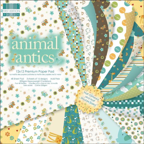 Набор бумаги Animal Antics 30х30 см 16 листов от First Edition