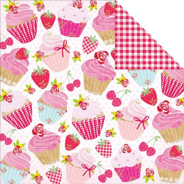 Двусторонняя бумага Cupcake Swirl 30х30 см от Kaisercraft